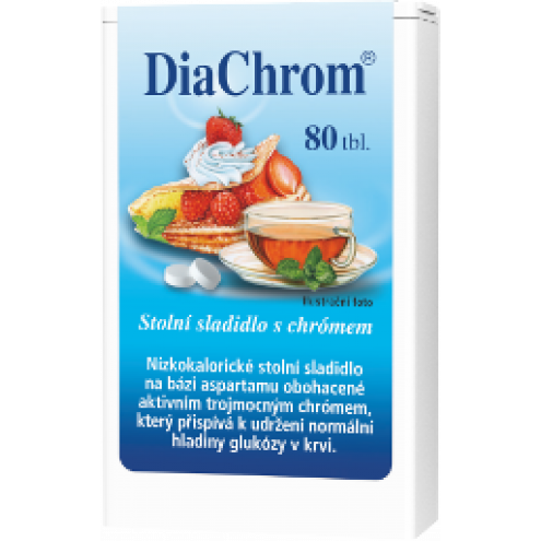 DIACHROM Stolní sladidlo s chrómem, 80 tbl.